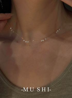 小水滴项链女s925纯银镀18K金