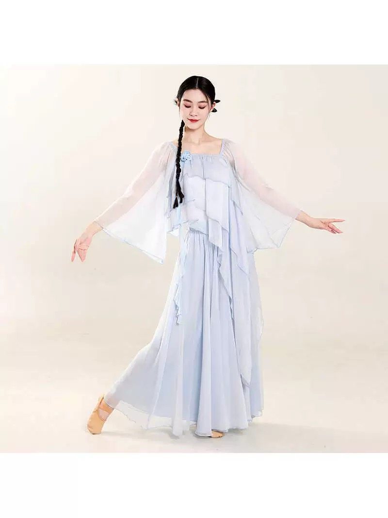 027 古典舞蹈服装女身韵纱衣仙气练功服女飘逸中国风形体基训演出