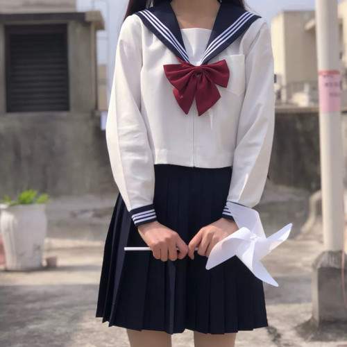 124 原创正版水手服基础款白三本日系学院风裙子套装S码