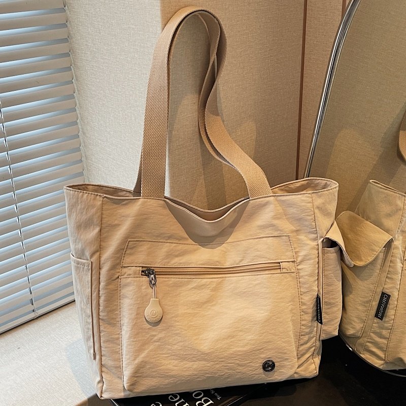 休闲尼龙帆布包包女大容量单肩通勤托特包百搭简约学生上课手提袋,箱包皮具/热销女包/男包,托特包,淘宝优惠券,粉丝福利购,淘宝优惠卷