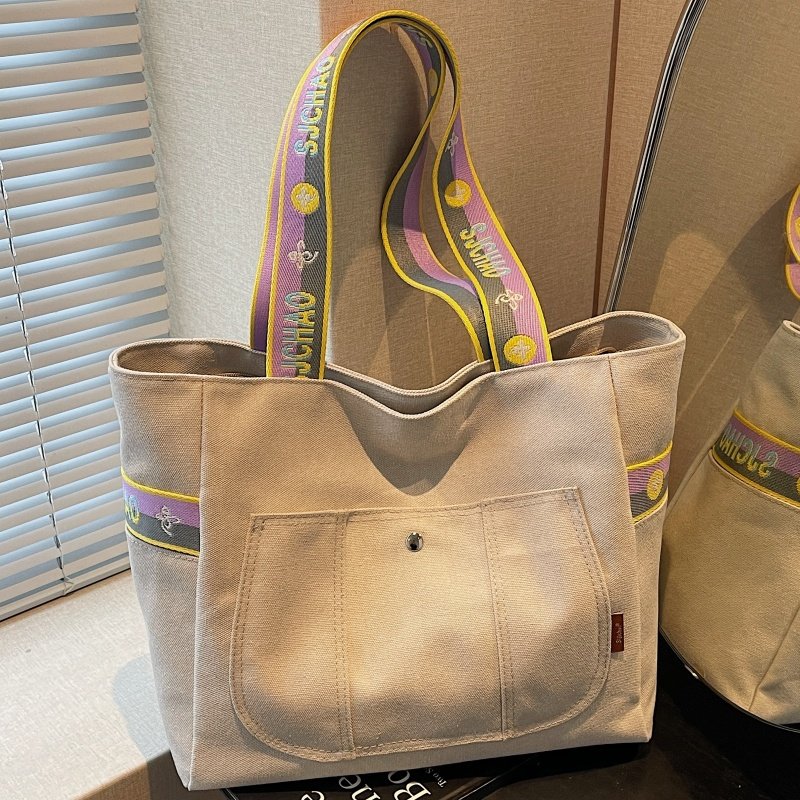 秋冬大容量托特包包女时尚学生上课手提帆布袋小众百搭单肩通勤包,箱包皮具/热销女包/男包,托特包,淘宝优惠券,粉丝福利购,淘宝优惠卷