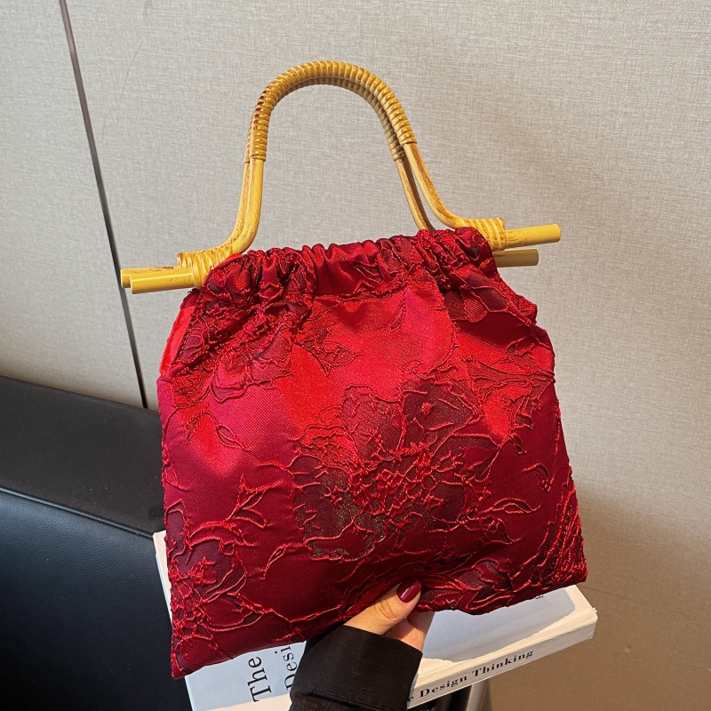 新中式红色结婚包包女大容量通勤帆布袋中国风新娘妈妈手拎托特包