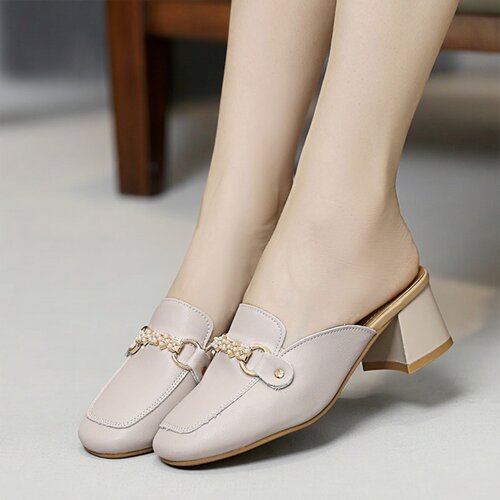 网红小码包头拖鞋女外穿2026春季新款复古气质粗跟半拖百搭高跟鞋