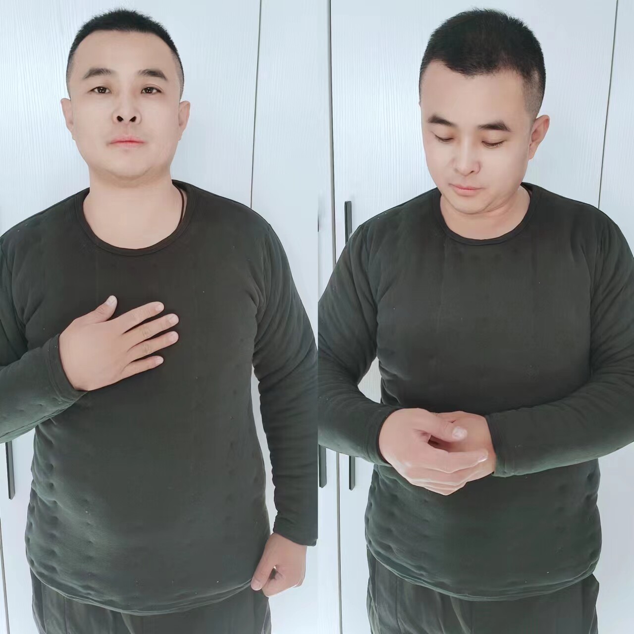 纯手工男士黑色套头冬季棉花棉袄贴身棉衣保暖衣加厚修身家居棉服
