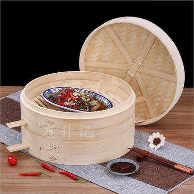 手工包子馒头点心饺子加大竹蒸笼