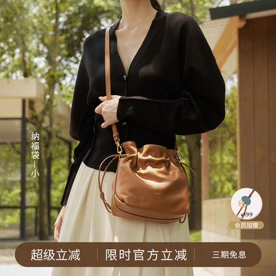 牛皮慵懒风垃圾袋腋下包单肩托特