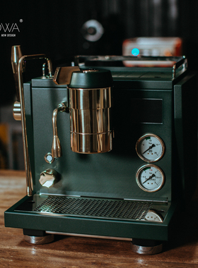 WOWA改装/火箭R9咖啡机复古绿镀金改装/意式咖啡机改装