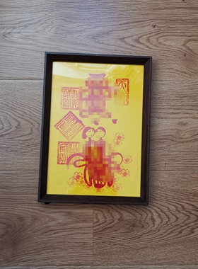 崔桃花和合姻缘结婚找对象道长纯手绘道系文创工艺品摆件A4定做