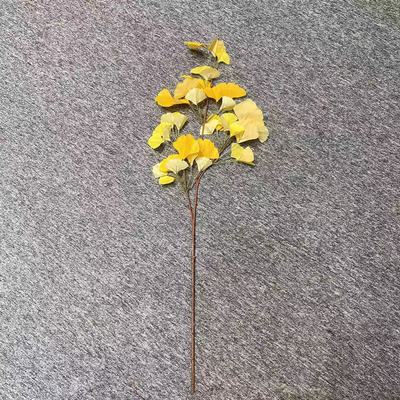 仿真银杏叶装饰树叶假叶子塑料树枝绢花榕树叶白色黄色婚庆婚礼