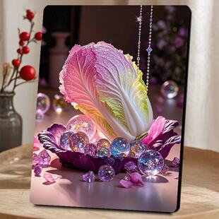 旺财运聚财白菜摆件客厅玄关招百财八方来财发财墙上装饰画摆台