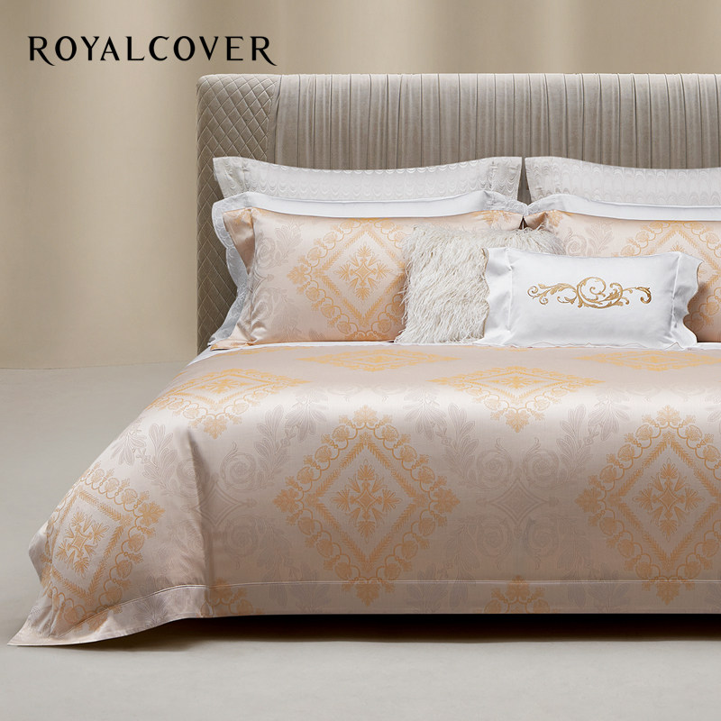 ROYALCOVER/罗卡芙欧式轻奢100S长绒棉全棉提花床单四件套 布雷拉