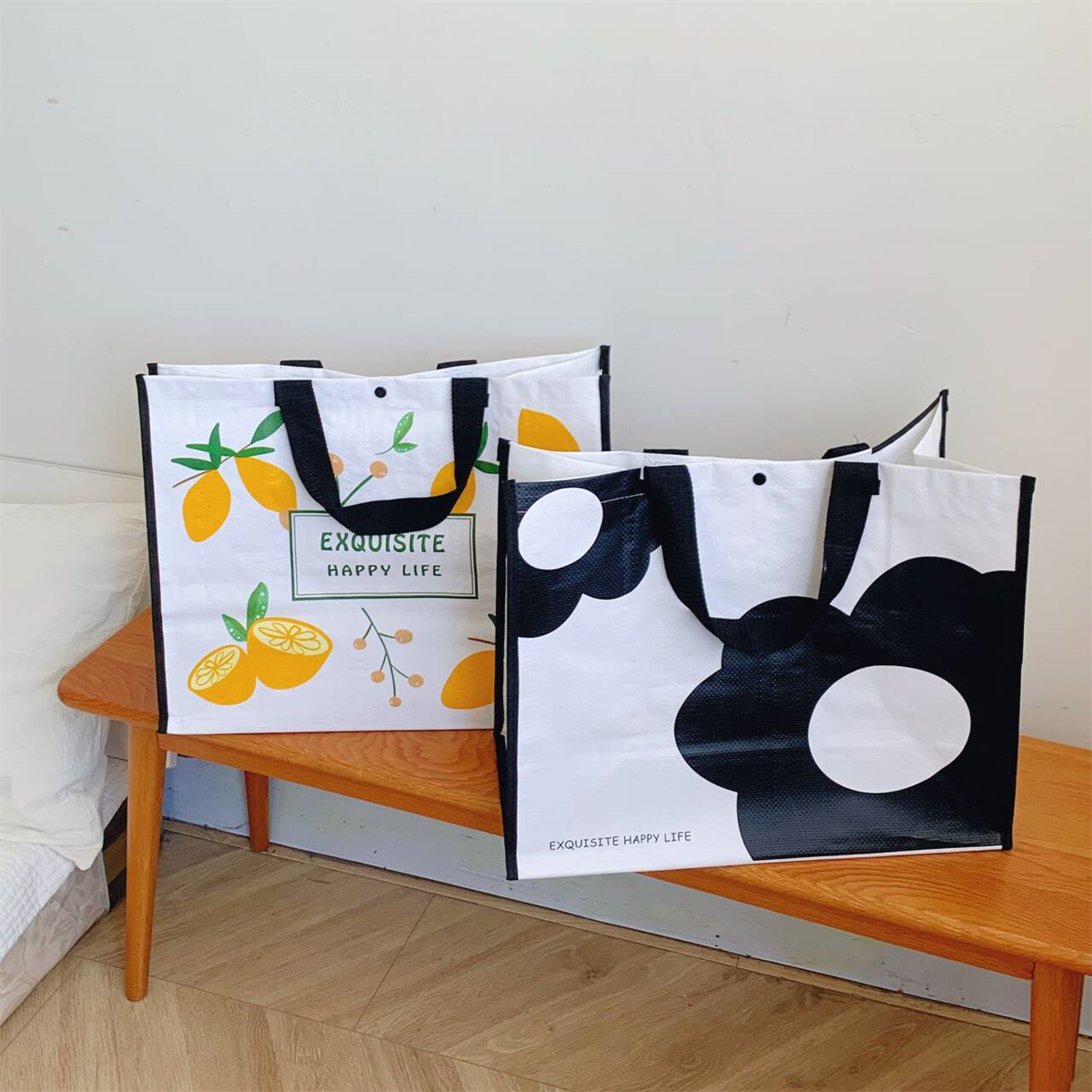 外贸单超大号高颜值环保超市购物袋逛街购物包大容量礼品袋编织袋,收纳整理,购物袋/环保袋/帆布袋,淘宝优惠券,粉丝福利购,淘宝优惠卷