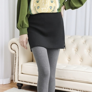 秋冬新款 半身裙遮屁帘内搭叠穿a字裙高腰保暖百搭打底短裙女遮肉
