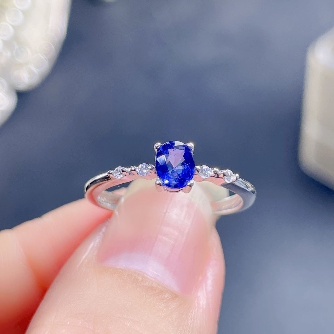 皇家蓝天然蓝宝石戒指女士活口戒子指环银镶大小可调节精致小而美,珠宝/钻石/翡翠,手饰,淘宝优惠券,粉丝福利购,淘宝优惠卷