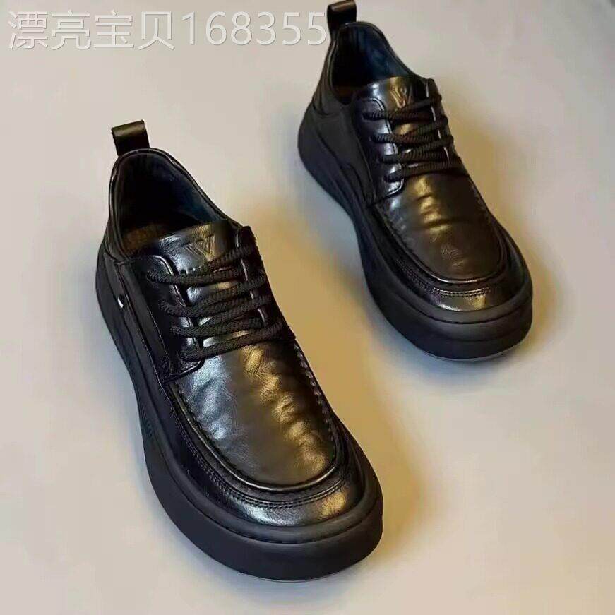 潮牌男士真皮休闲皮鞋春秋2026年新款百搭时尚潮流防滑乐福鞋潮鞋