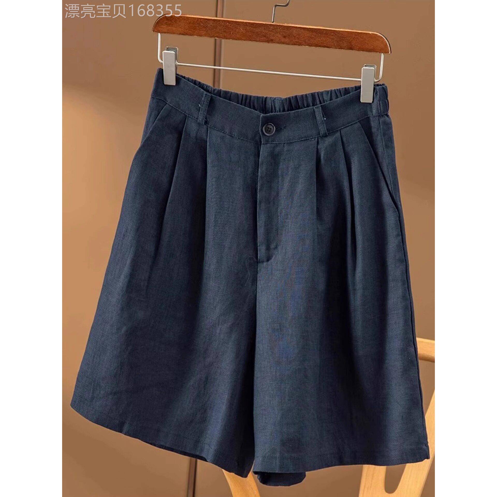 夏季女性休闲阔腿短裤新款大码宽松修身时尚多用途高腰五点裤,适