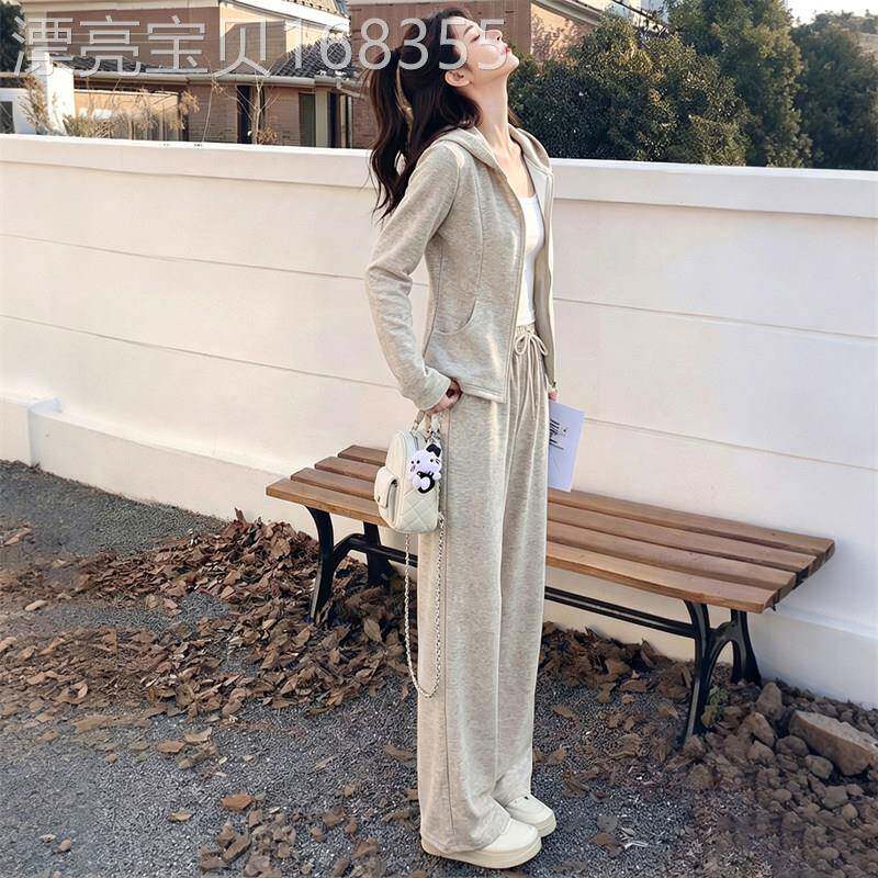 潮牌时尚休闲运动套装女春秋季2026年新款巨好看的卫衣穿搭一整套