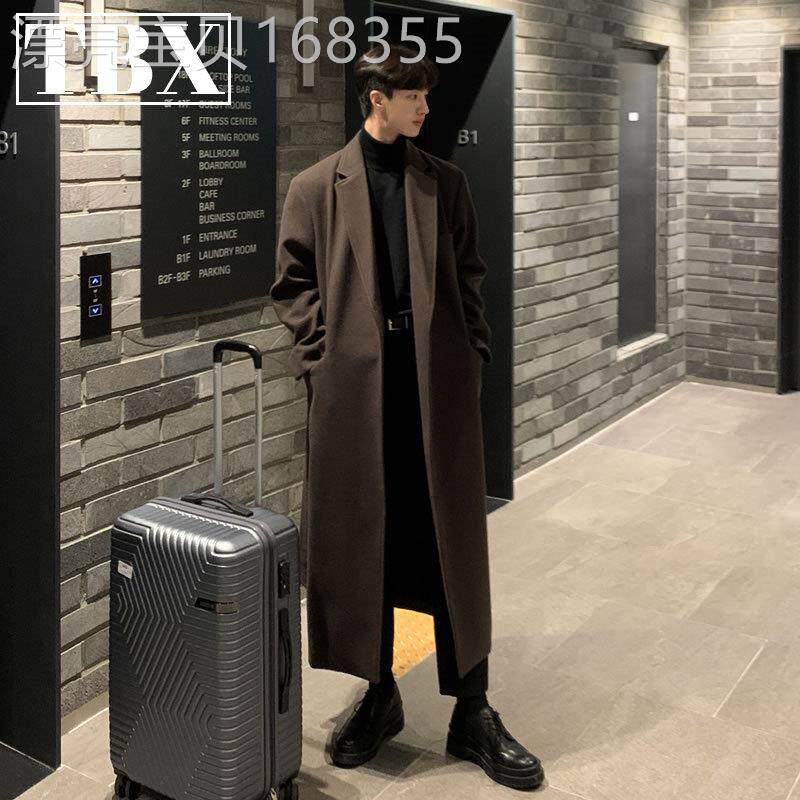 高端长款风衣外套男士秋冬季2025新款高级感韩版穿搭毛呢大衣男款