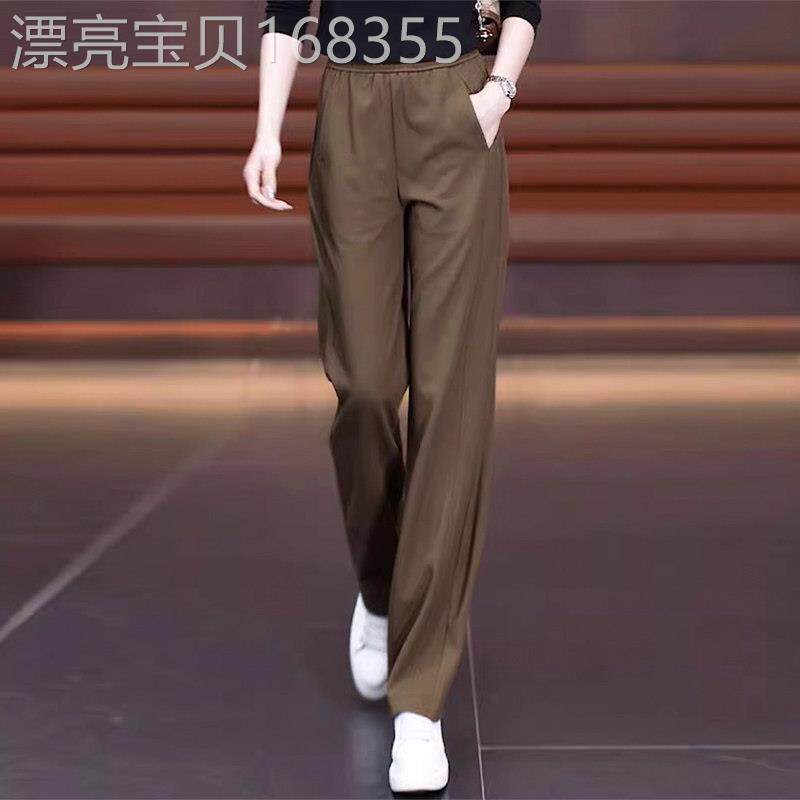 香蕉裤女2025新款爆款窄版阔腿运动直筒裤子松紧高腰显瘦休闲 厚