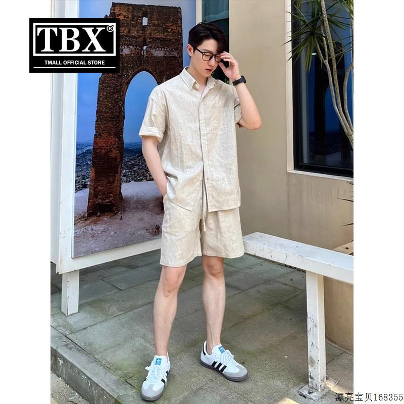 高端老钱风亚麻短袖衬衫套装男士2025新款夏季防晒穿搭配男款短裤