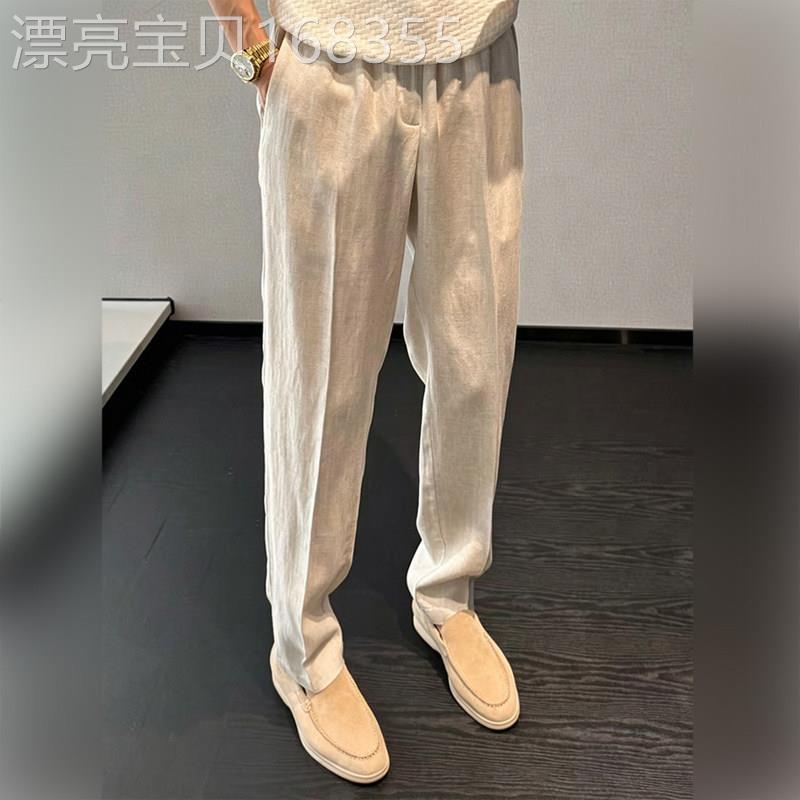 轻奢男士老钱风休闲西裤夏季商务通勤穿搭薄款裤子垂坠感长裤