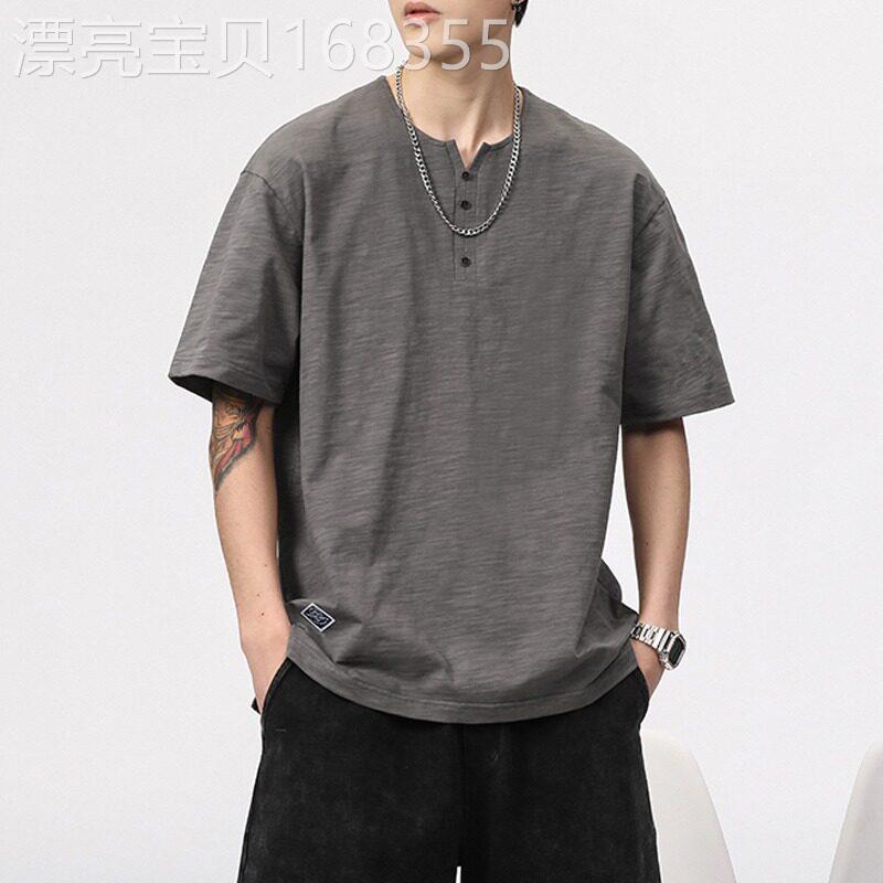 亚麻短袖POLO衫男潮牌夏季薄款中国风宽松半袖T恤男棉麻休闲上衣