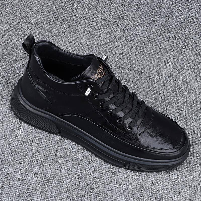 韩国专柜 欧洲站真皮时尚男鞋2025秋冬新款加绒棉靴百搭高帮板鞋