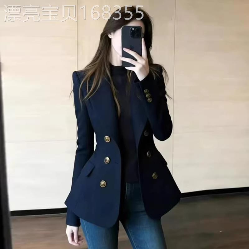 香港代购高级感双排扣西装女2026春季新款显瘦修身通勤风外套上衣