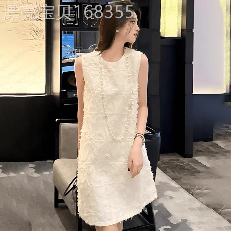 潮牌小香风无袖背心连衣裙女2026新款夏季宽松显瘦休闲气质短裙子