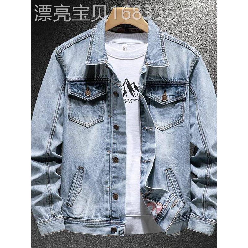 采购产品浅色男牛仔夹克,春季和秋季,优雅的设计,英俊的摩托车