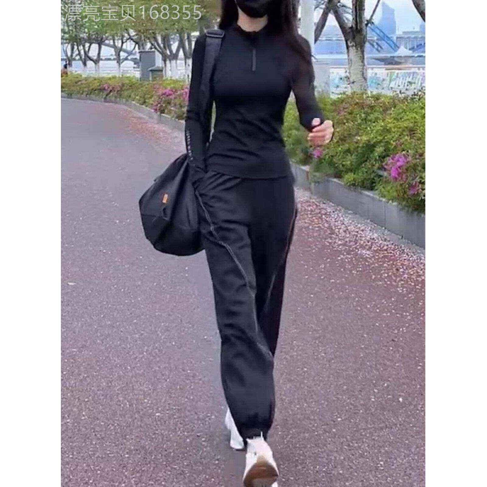 采购产品女子跑步运动套装,春季和秋季时尚,宽松,修身,轻便,
