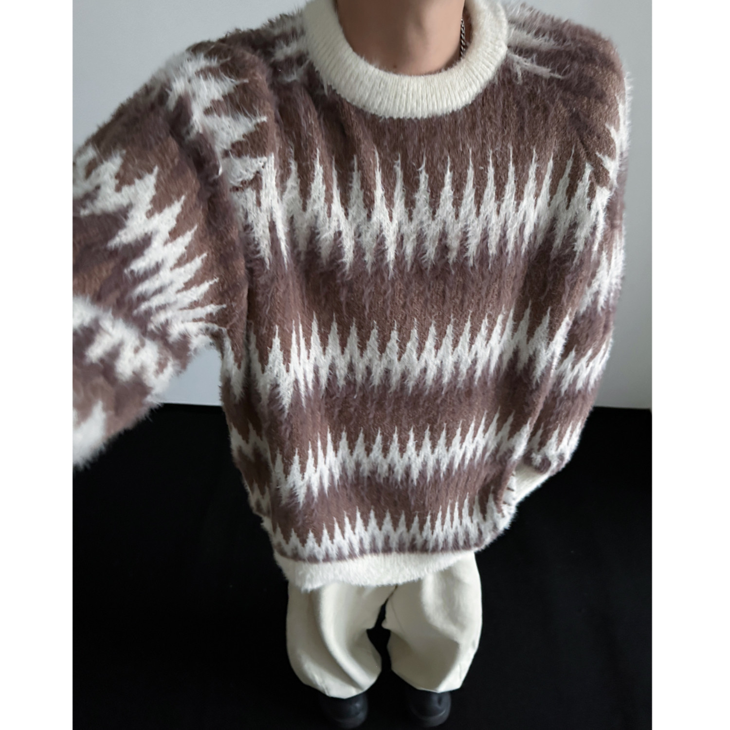 秋冬条纹加厚男女套头毛衣M06P78,男装针织衫/毛衣,电商A433