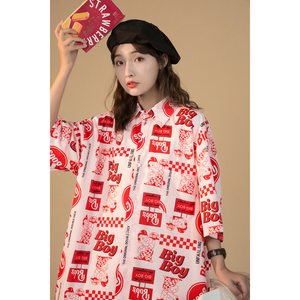 2021港风流行夏季宽松沙滩风男女情侣短袖衬衫上衣 C93 P48,男装衬衫,电商A433