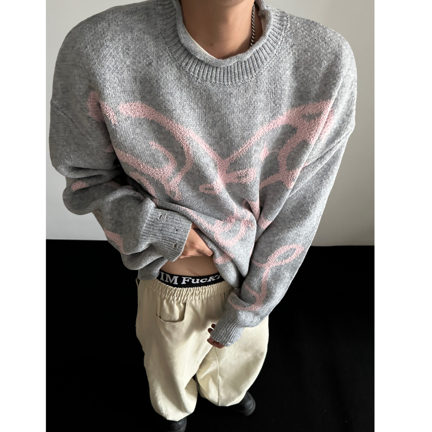 秋冬圆领套头男女情侣针织毛衣上衣M05P78,男装针织衫/毛衣,电商A433