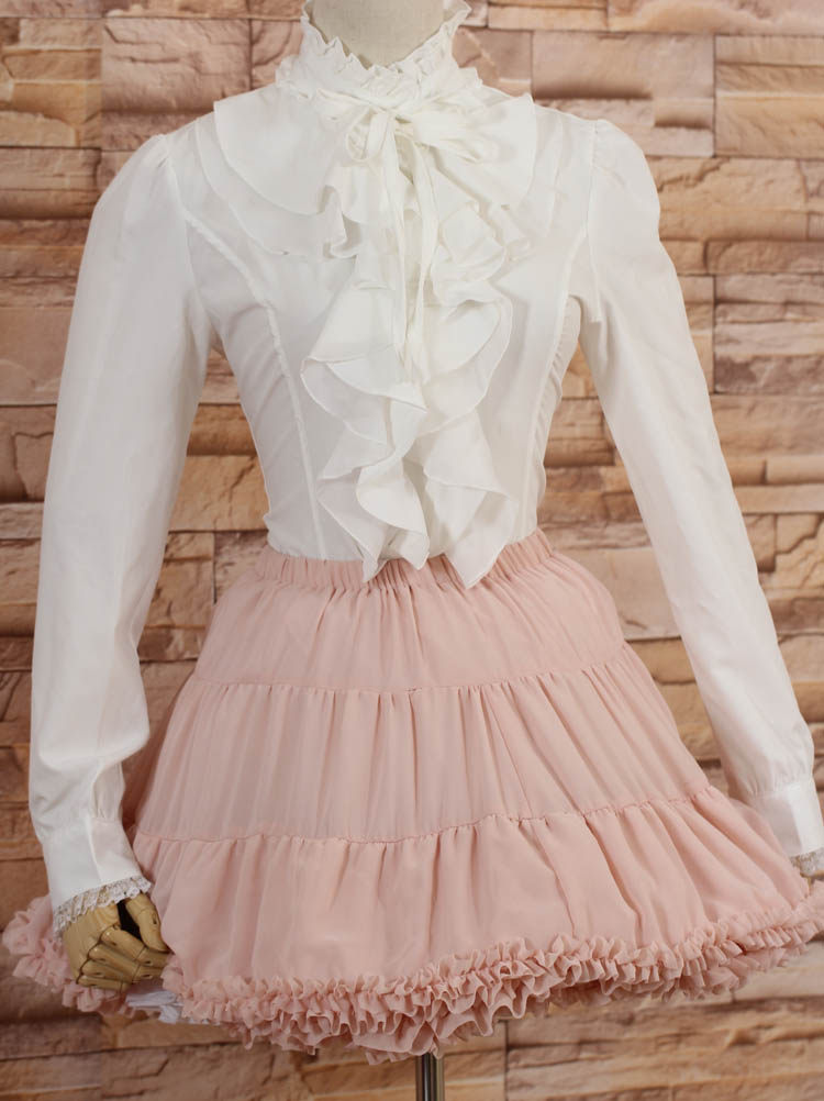 lolita甜美萝莉宫廷大荷叶高领
