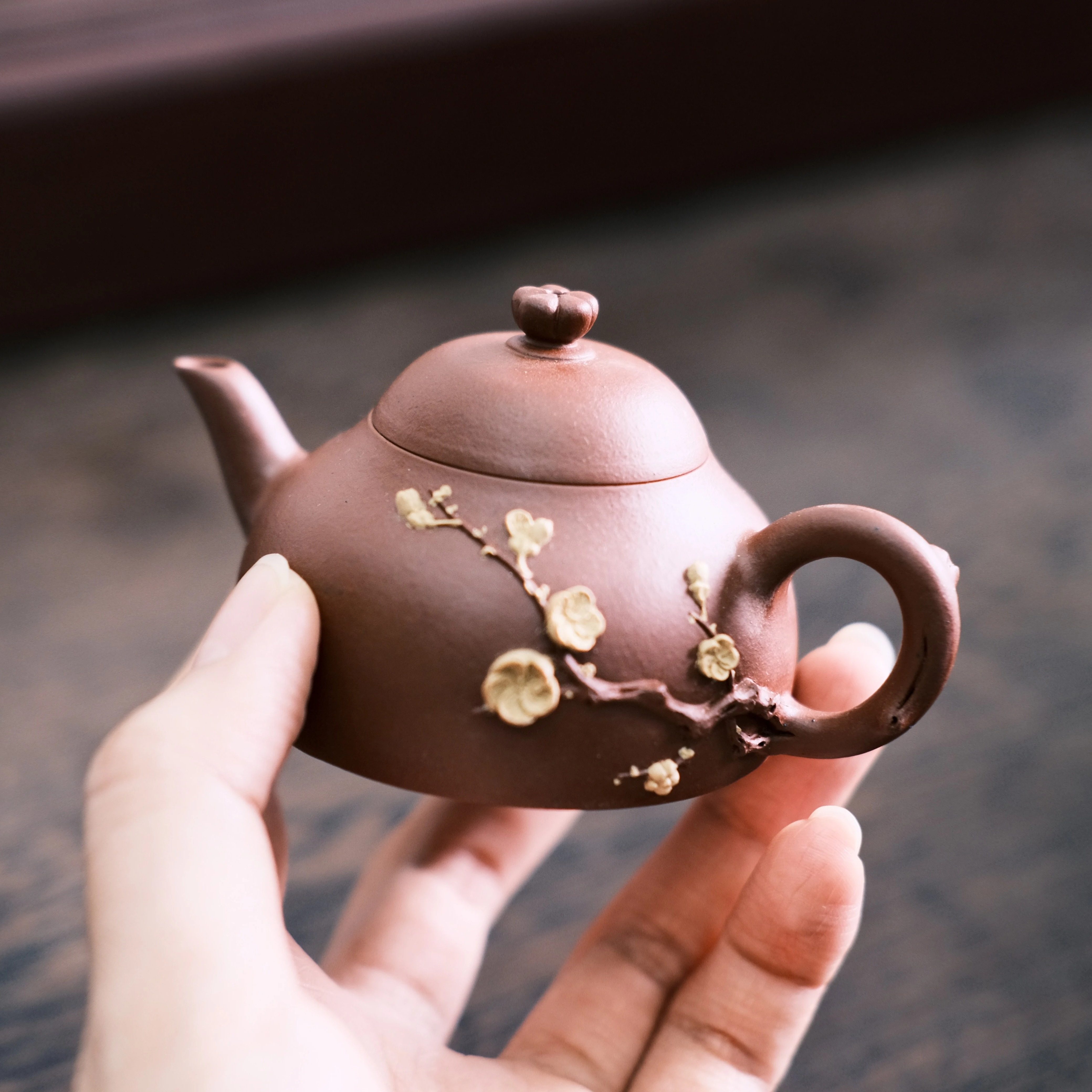 一茶器｜蒋庭青作品【小梅好】全手工朱泥小茶壶紫砂壶原创茶器