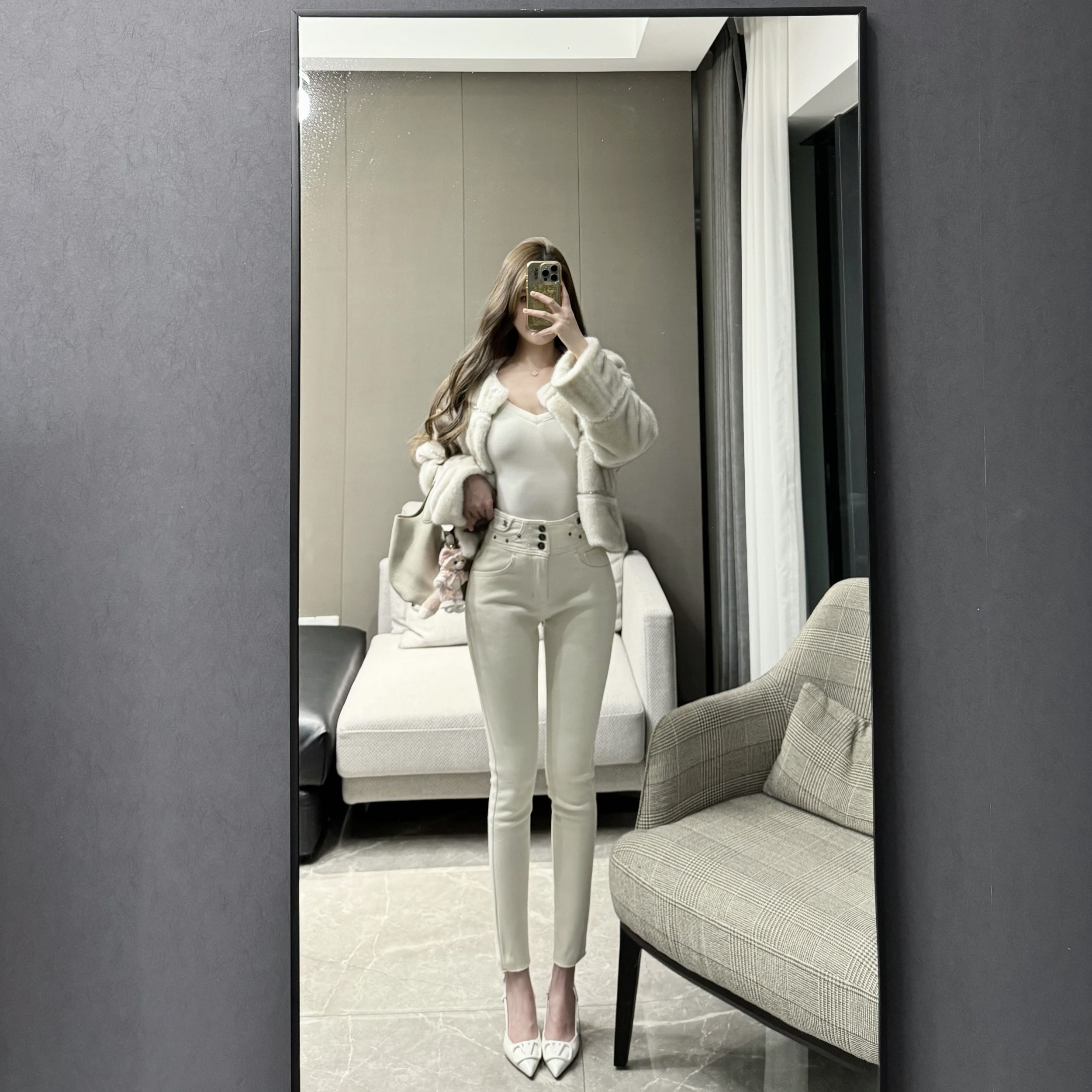 韩女蜜桃臀加厚加绒显瘦小脚裤