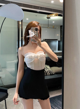 MISSCC shushu黑色高腰A字半身裙花苞裙裤迷你裙裤tong