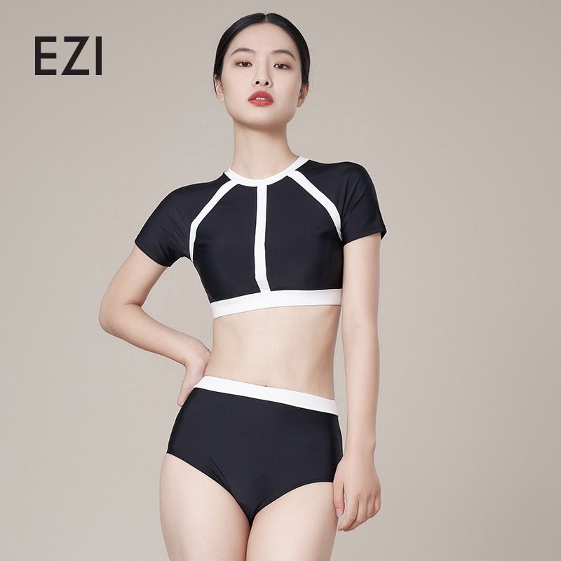 弈姿新款短袖分体专业游泳衣高腰显瘦运动泳衣冲浪服两件套|ruв категории движение/йога/фитнес/фанаты товаров, плавание, разделить купальник - от Buy2taobao.com для оказания профессиональной услуги покупки агента Taobao