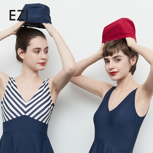 弈姿新款泳帽布款女士护发防晒游泳帽大号布质护耳长发帽子