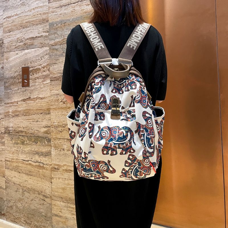 大吉象轻便旅游双肩包女2025新款高级休闲时尚牛津布女士背包外出