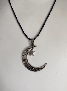 25元包邮朵拉手作复古做旧镂空月亮星星项链y2k千禧辣妹lolita