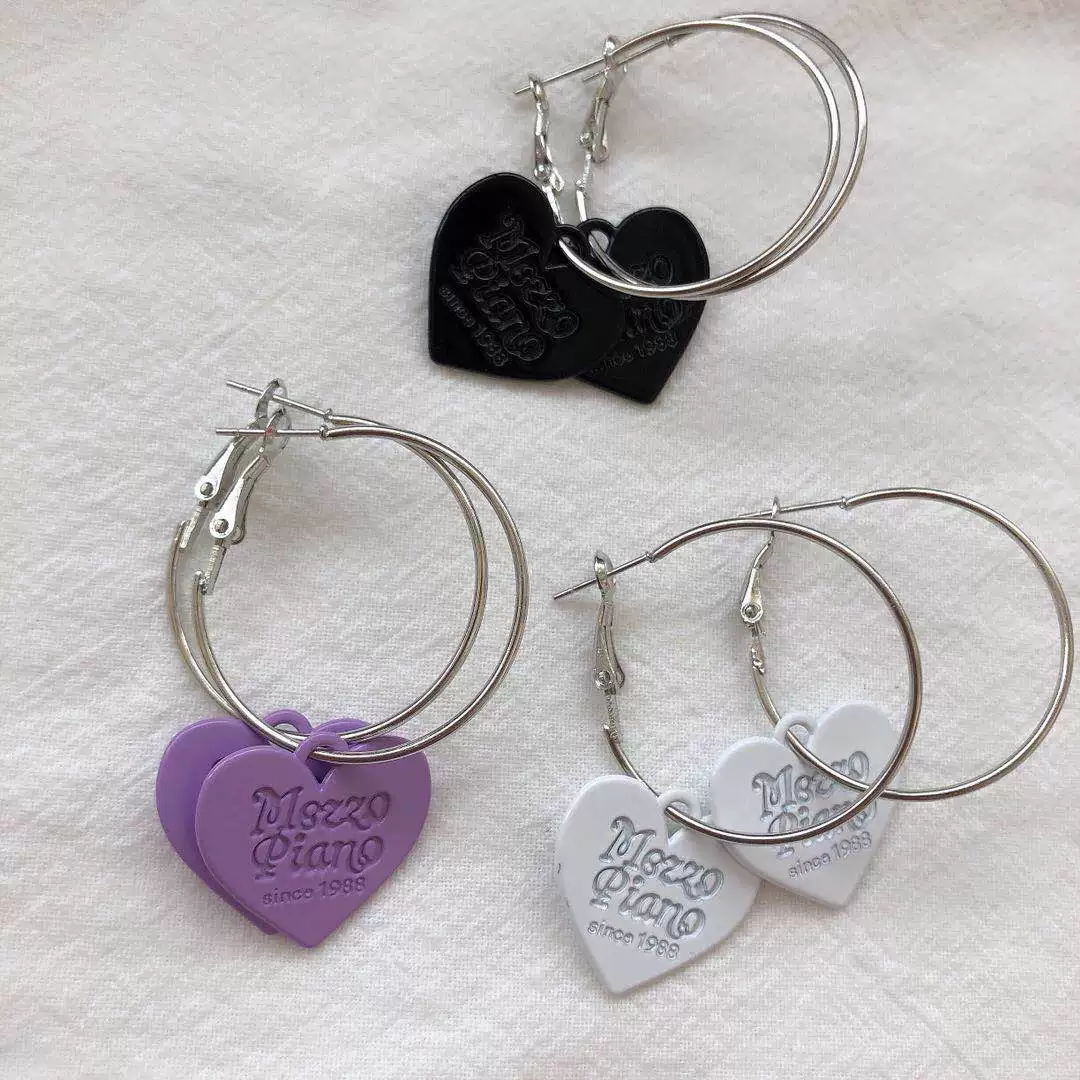 Purple white retro universal earrings, DIY