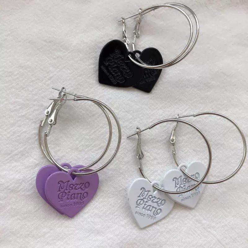 Purple white retro universal earrings, DIY