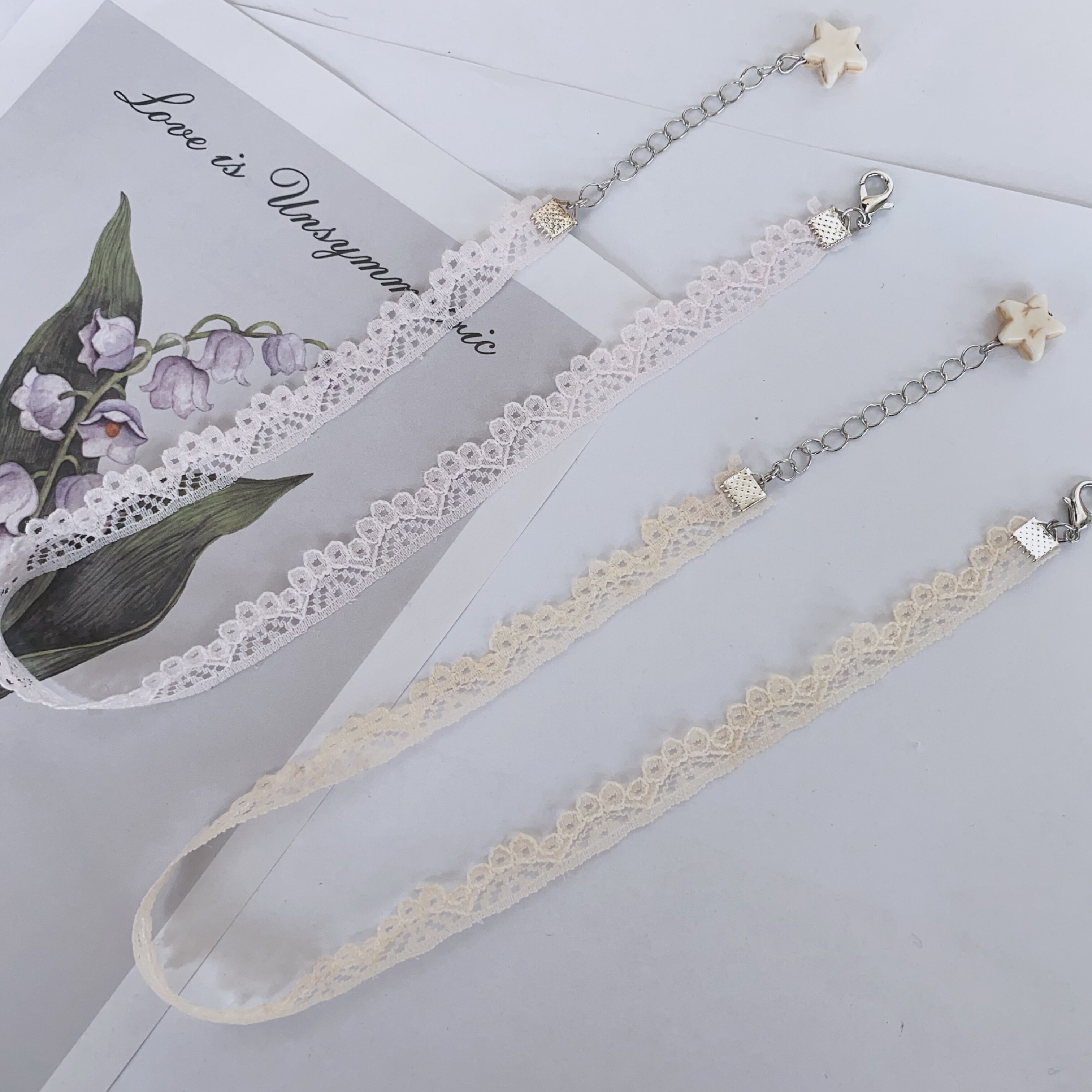 25元包邮朵拉手作蕾丝花边项圈锁骨链软妹短款项链颈带颈圈choker