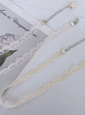 25元包邮朵拉手作蕾丝花边项圈锁骨链软妹短款项链颈带颈圈choker
