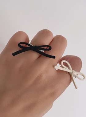 25元包邮朵拉手作蝴蝶结戒指弹力绳小众串珠指环芭蕾风少女配饰