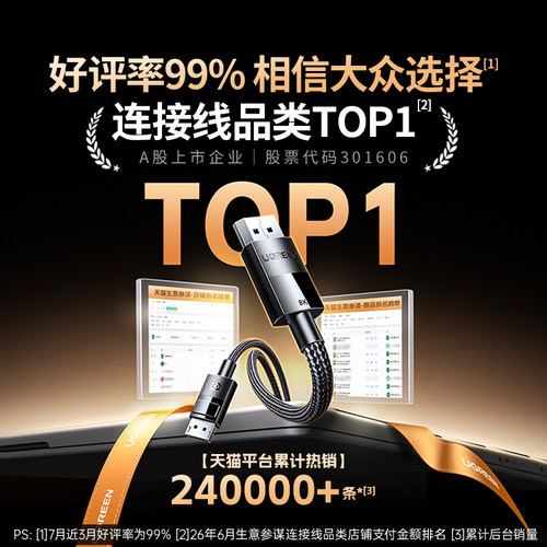 绿联dp1.4连接线8K高清240Hz高刷