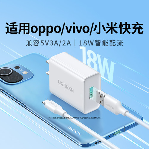 绿联18w充电头适用小米华为快充