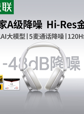 绿联Max6主动降噪头戴式耳机蓝牙无线电脑有线耳麦电竞游戏长续航